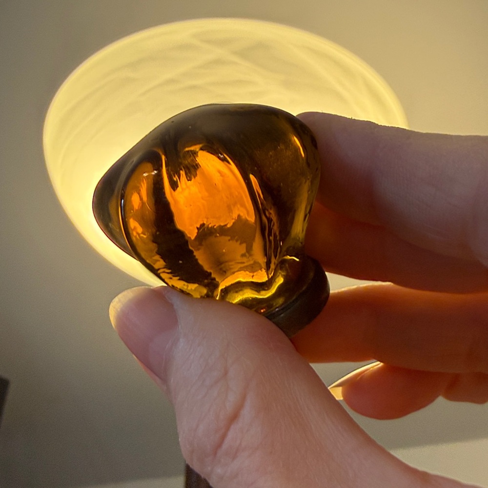 Antique Amber Glass Knobs. Set of 4 - Picture 5 of 6